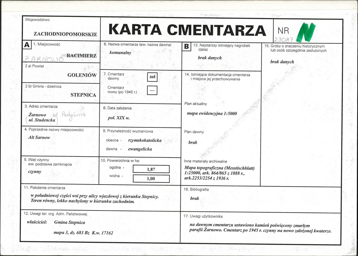 Karta cmentarza, skan nr 1