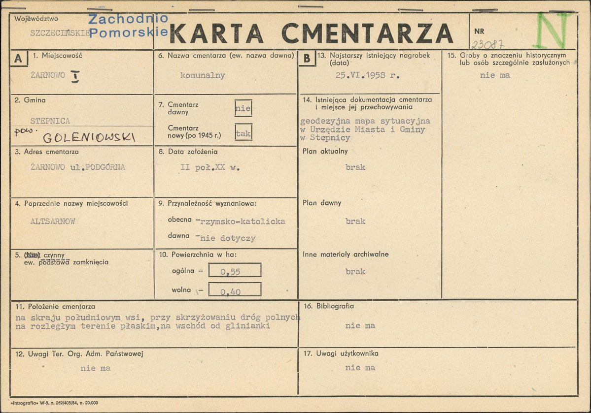 Karta cmentarza, skan nr 1