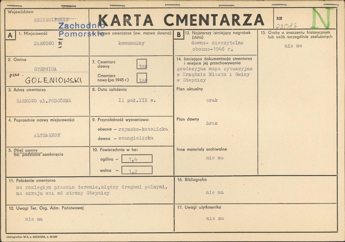Karta cmentarza, skan nr 5