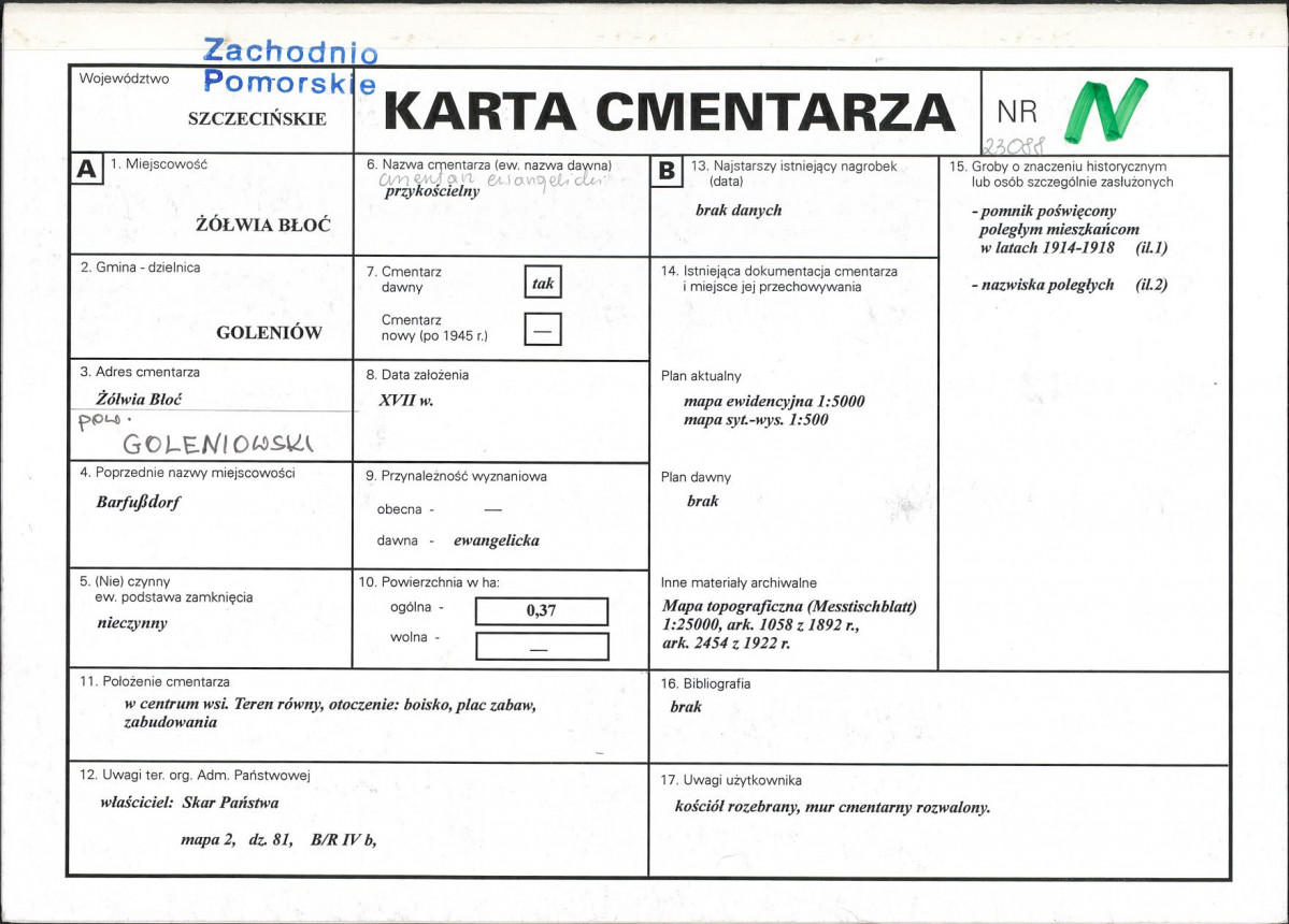Karta cmentarza, skan nr 1