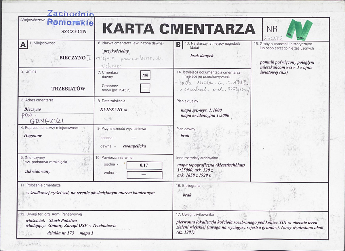 Karta cmentarza, skan nr 1