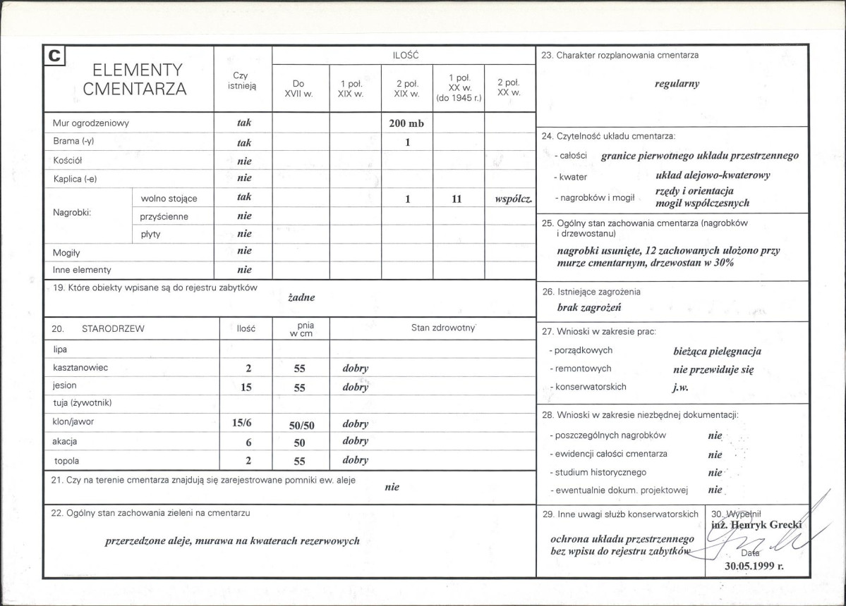 KC - Karta cmentarza, skan nr 2
