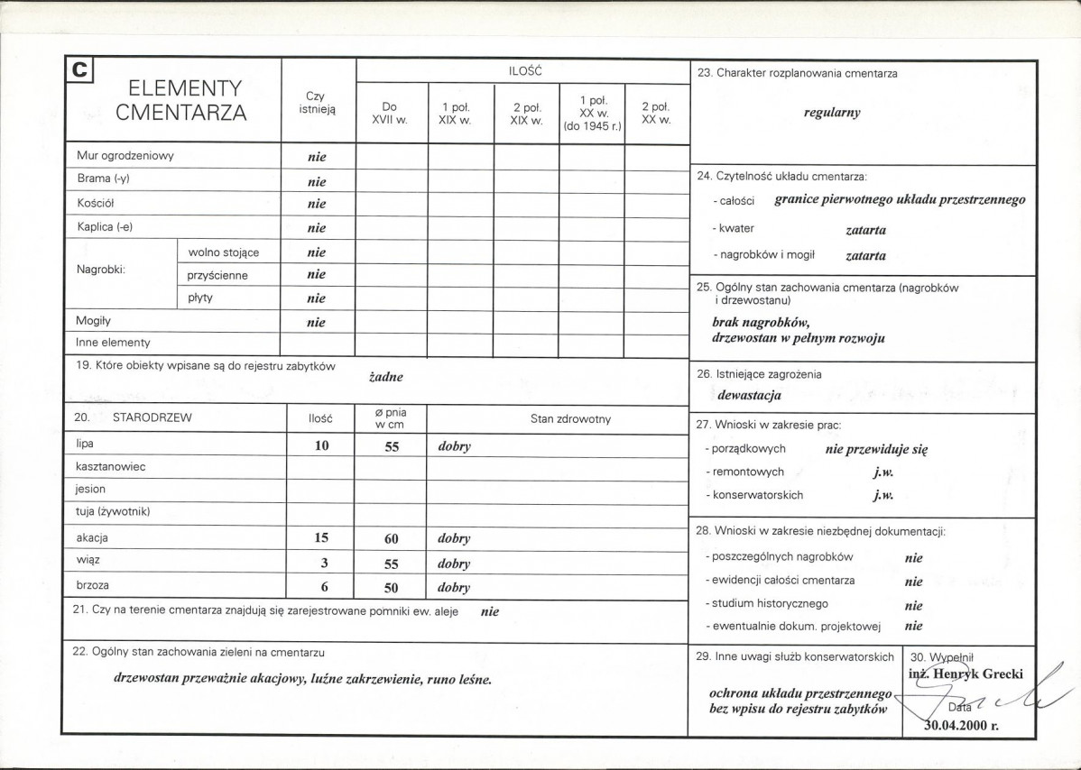 Karta cmentarza, skan nr 2