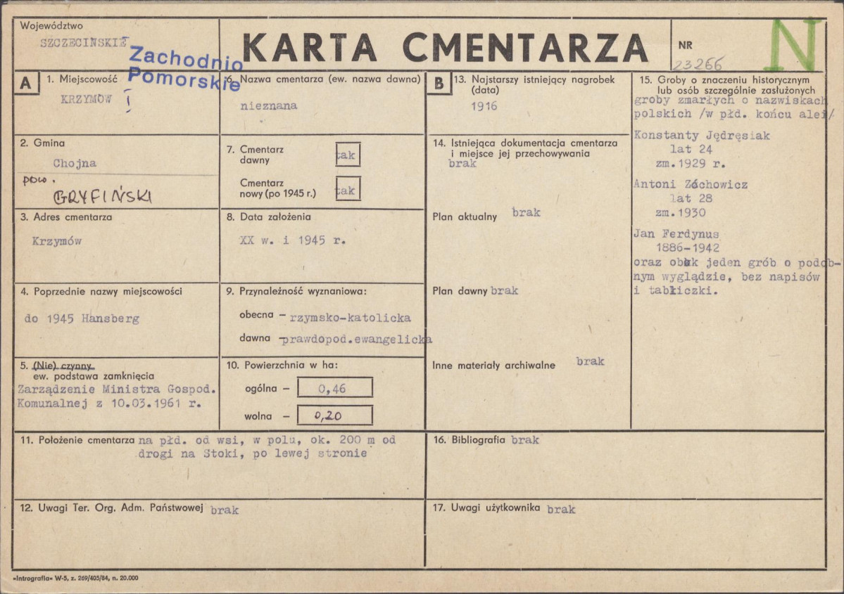 Karta cmentarza, skan nr 1
