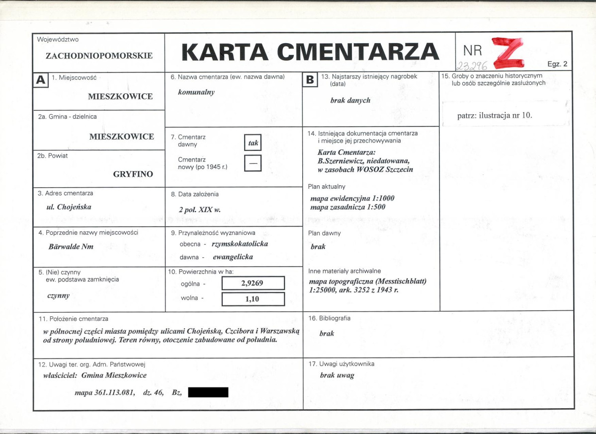 KC - Karta cmentarza, skan nr 1