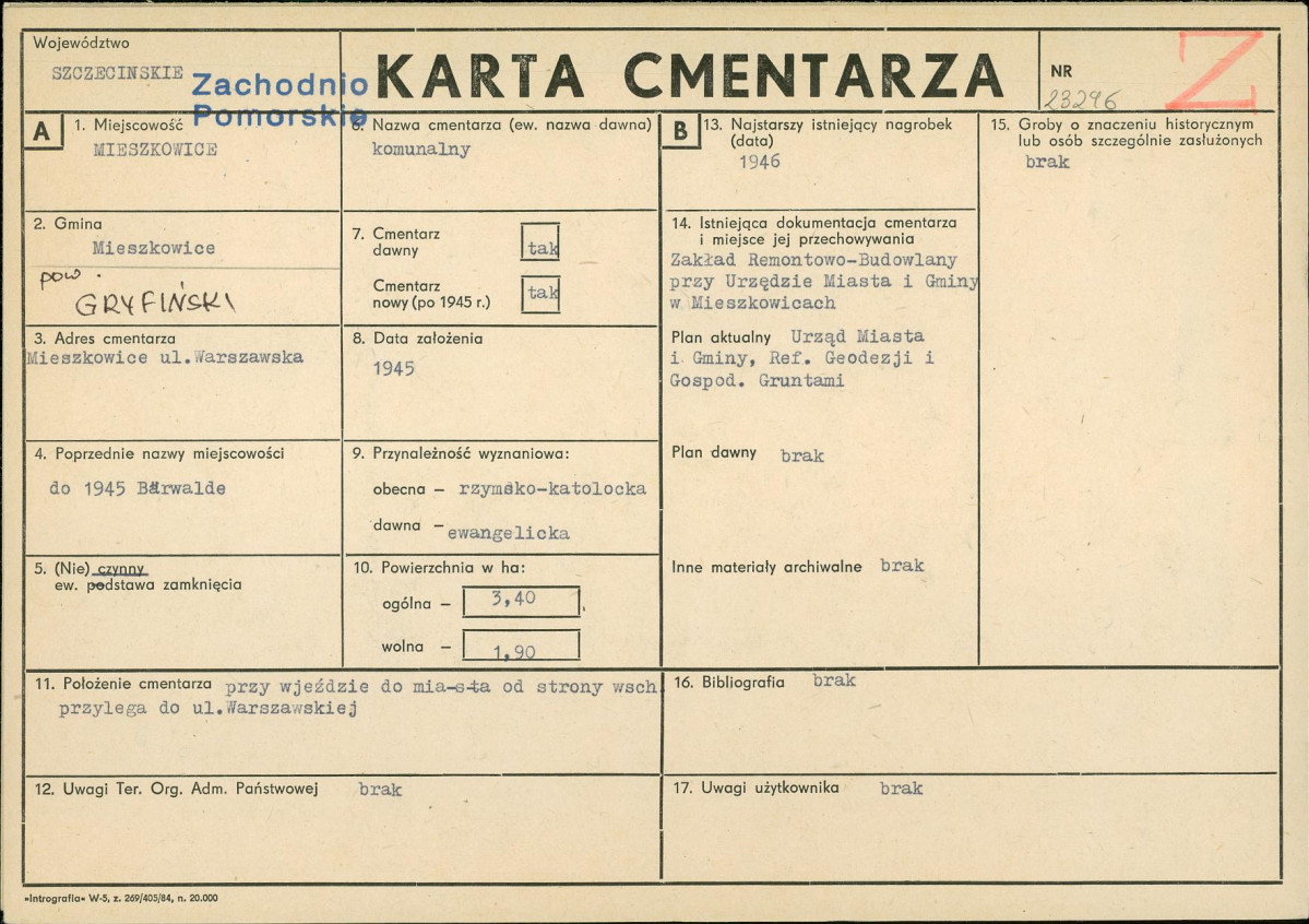Karta cmentarza, skan nr 1
