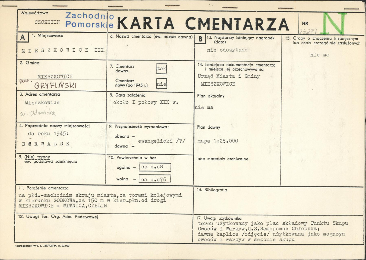Karta cmentarza, skan nr 1