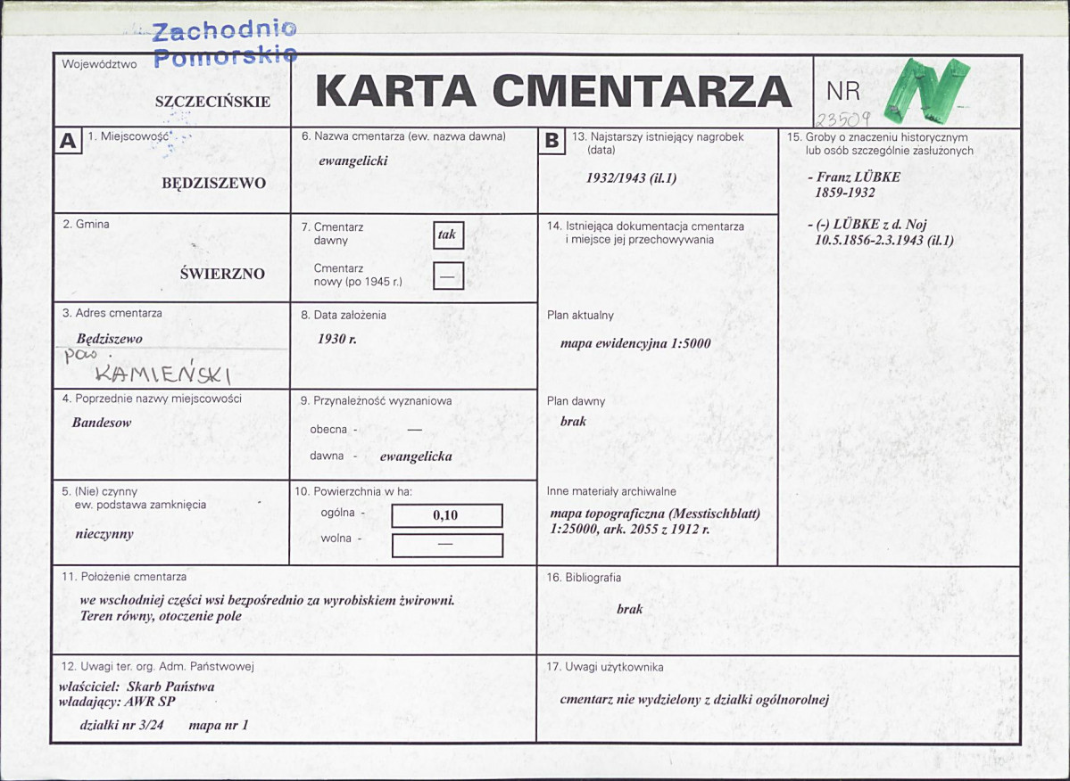 Karta cmentarza, skan nr 1