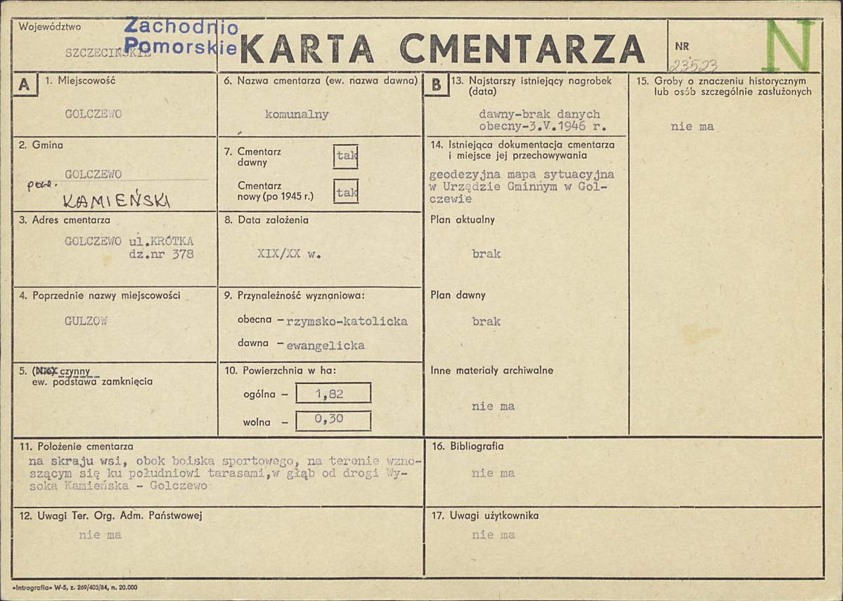 Karta cmentarza, skan nr 1