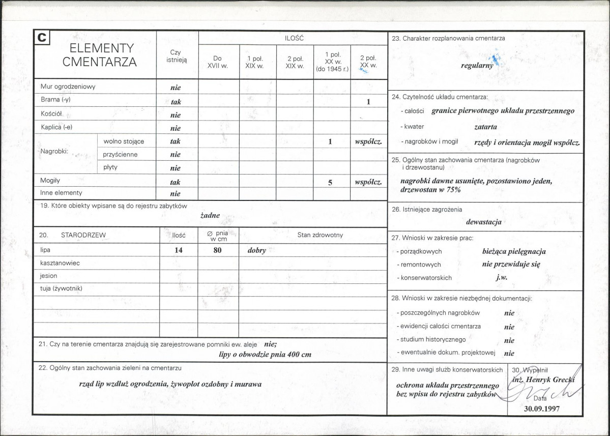 Karta cmentarza, skan nr 2
