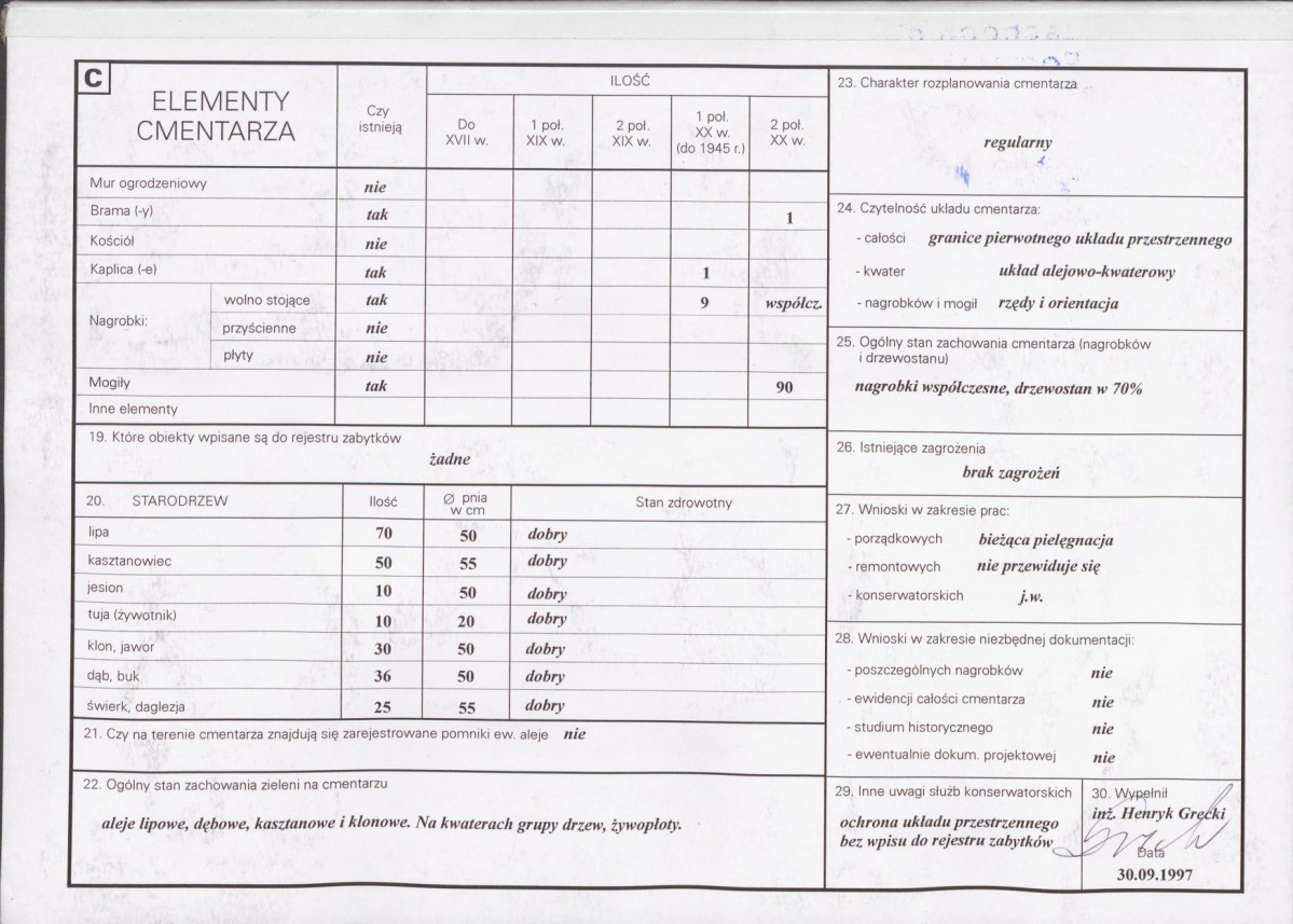 KC - Karta cmentarza, skan nr 2