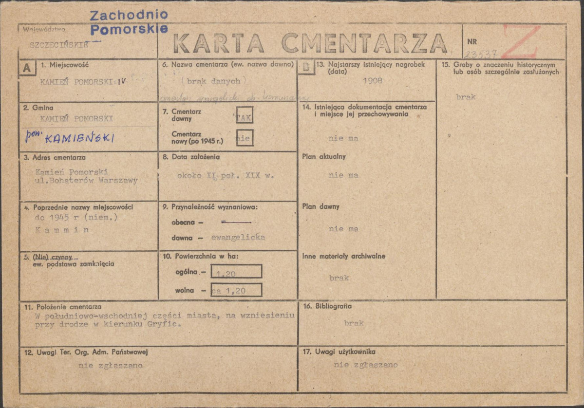 Karta cmentarza, skan nr 1
