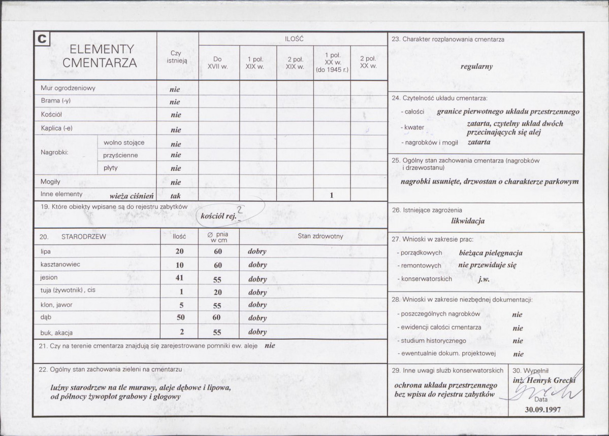 Karta cmentarza, skan nr 2