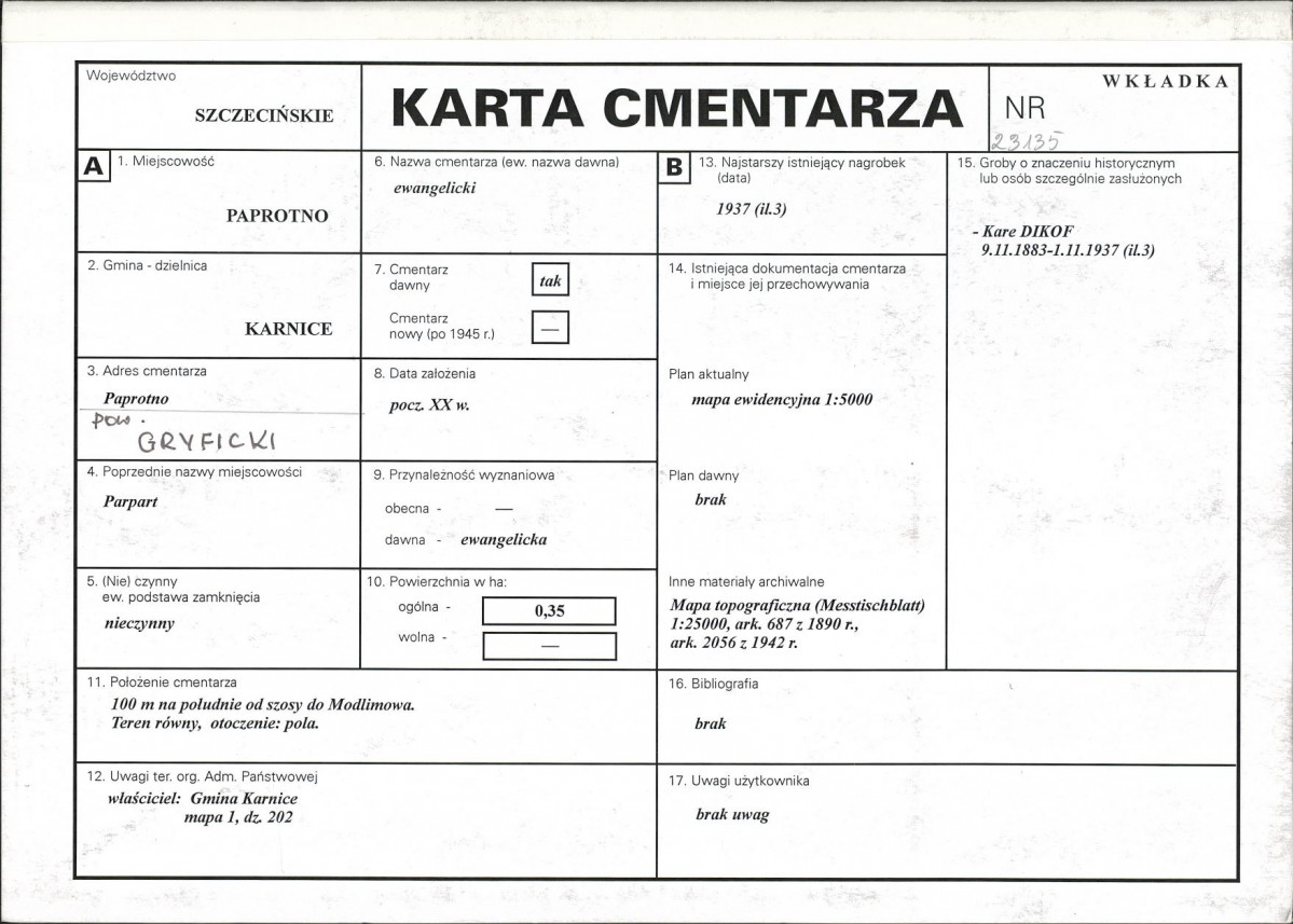 Karta cmentarza, skan nr 1