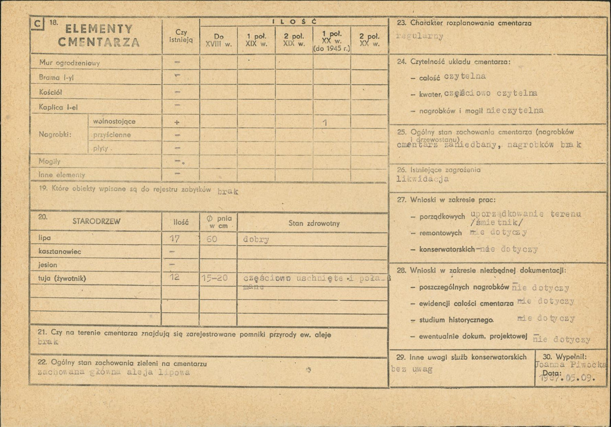 Karta cmentarza, skan nr 2