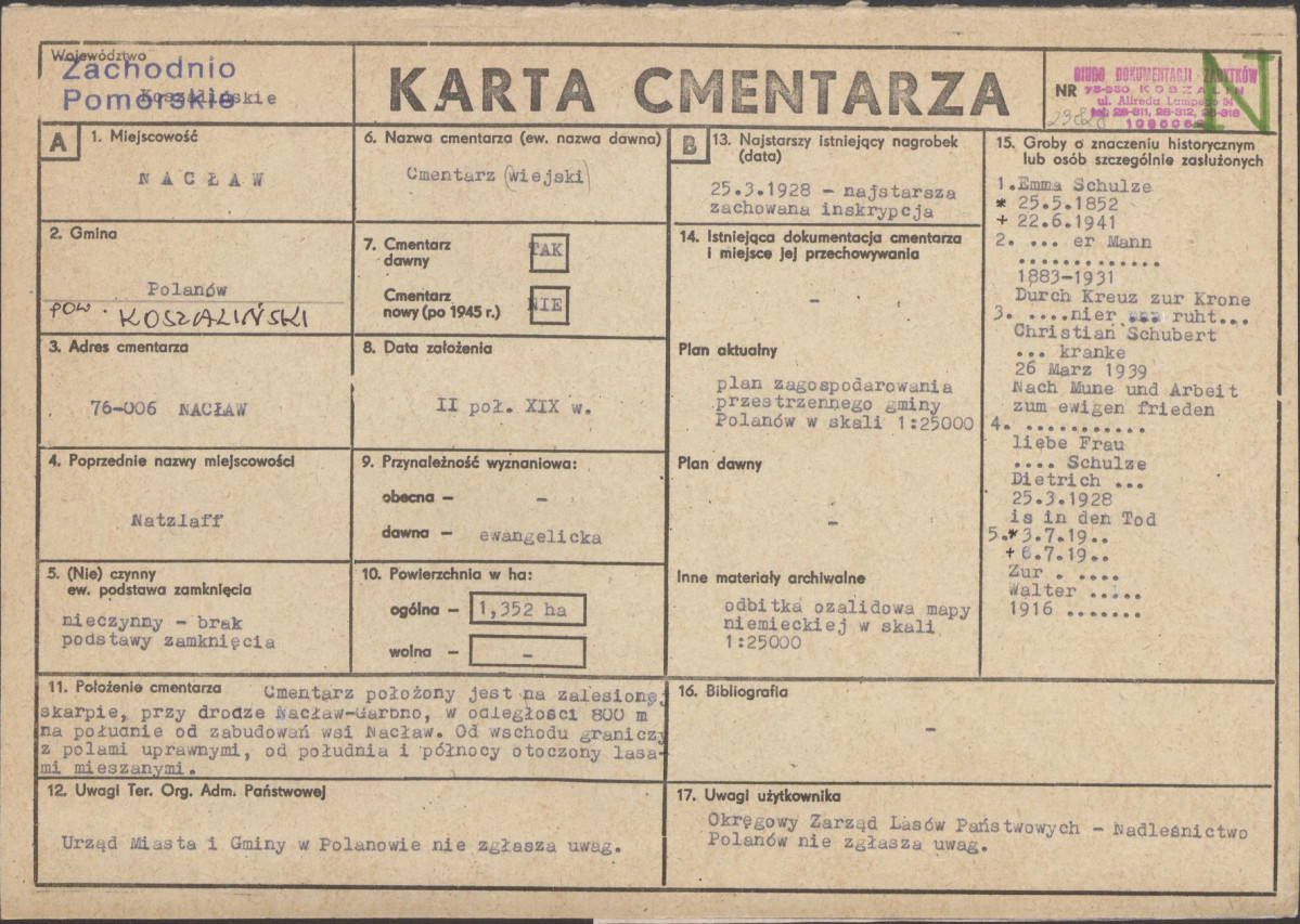 Karta cmentarza, skan nr 1