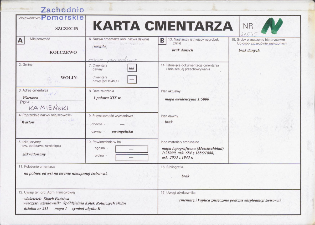 Karta cmentarza, skan nr 1
