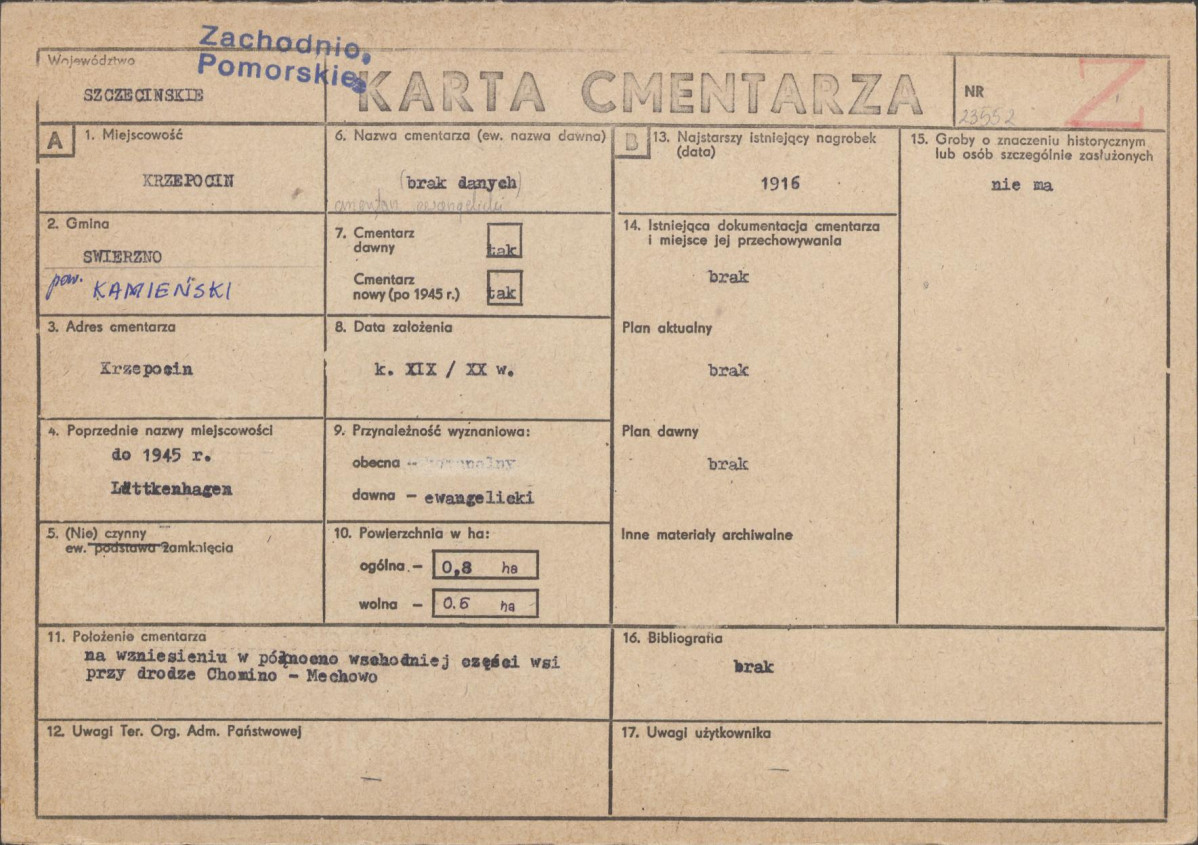 Karta cmentarza, skan nr 1
