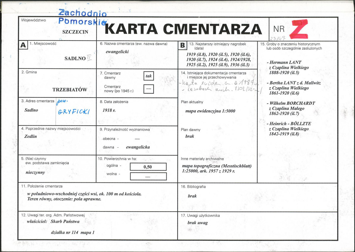 Karta cmentarza, skan nr 1