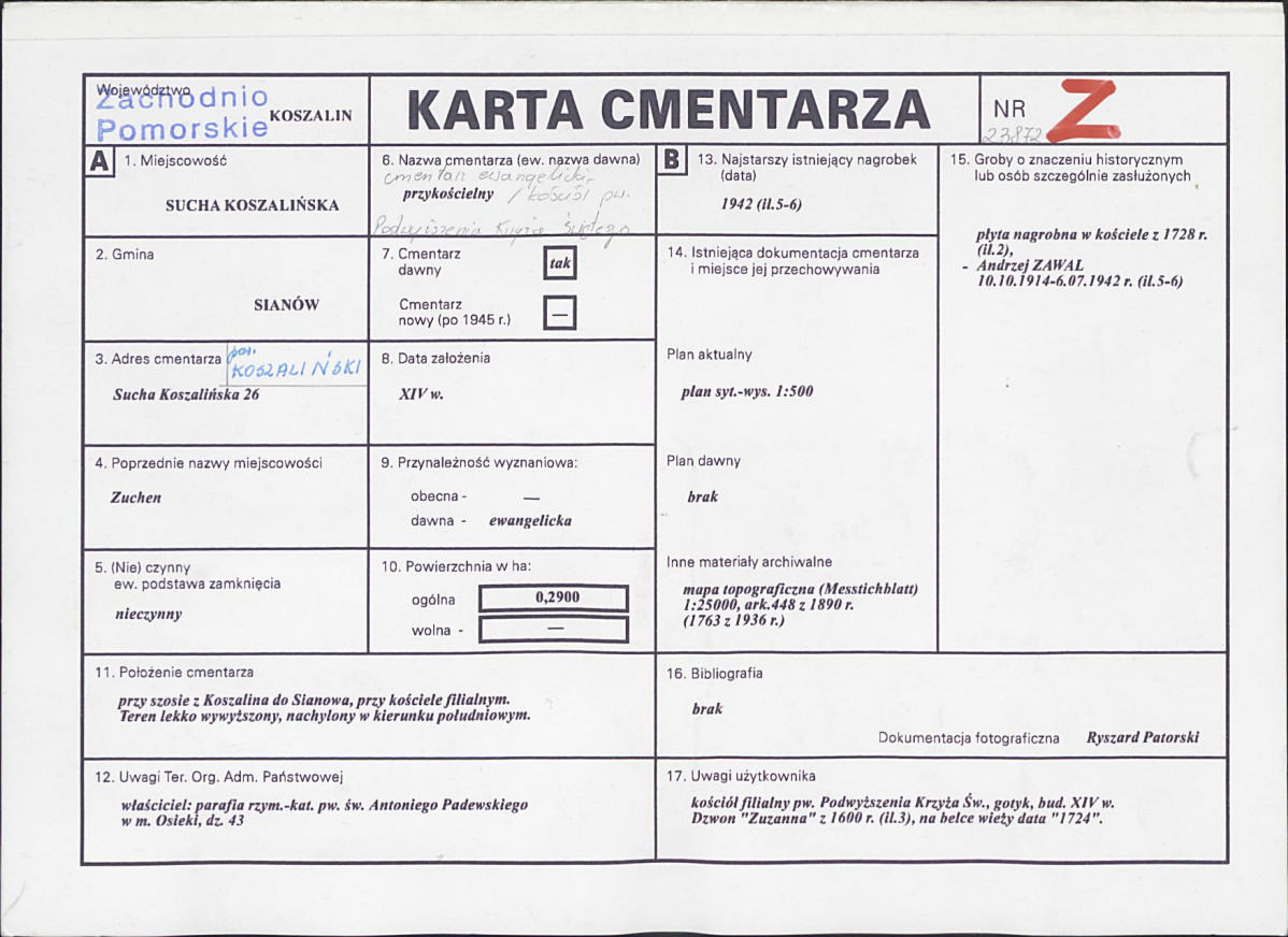 Karta cmentarza, skan nr 1