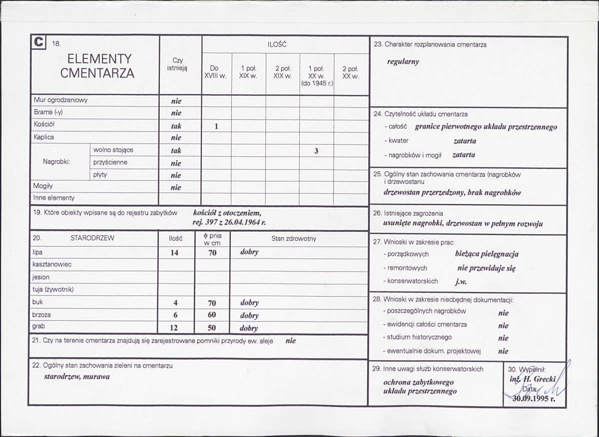 Karta cmentarza, skan nr 2