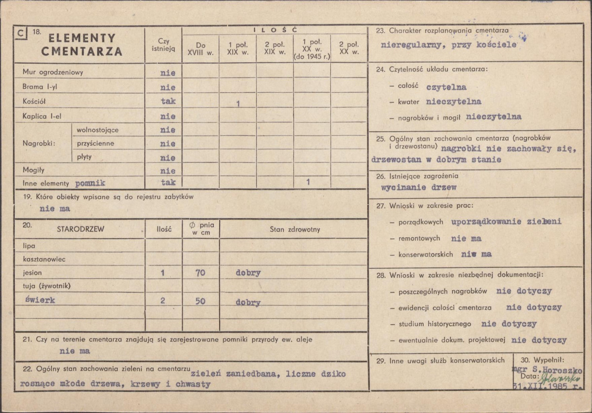 Karta cmentarza, skan nr 2