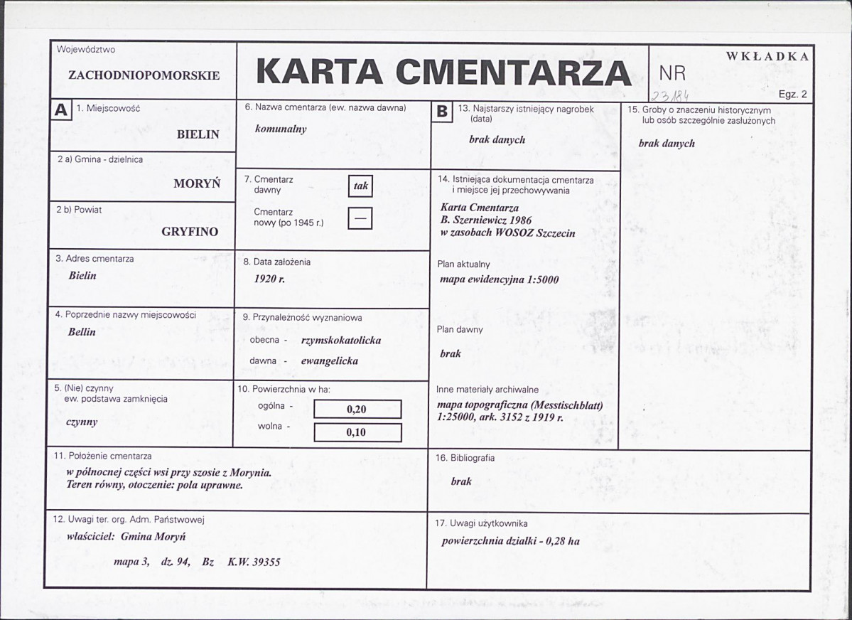 Karta cmentarza, skan nr 1