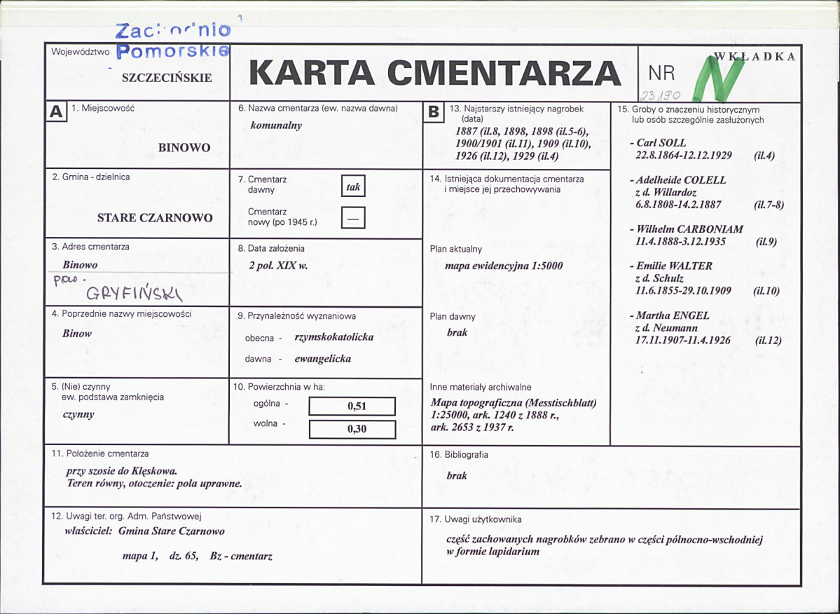 Karta cmentarza, skan nr 1