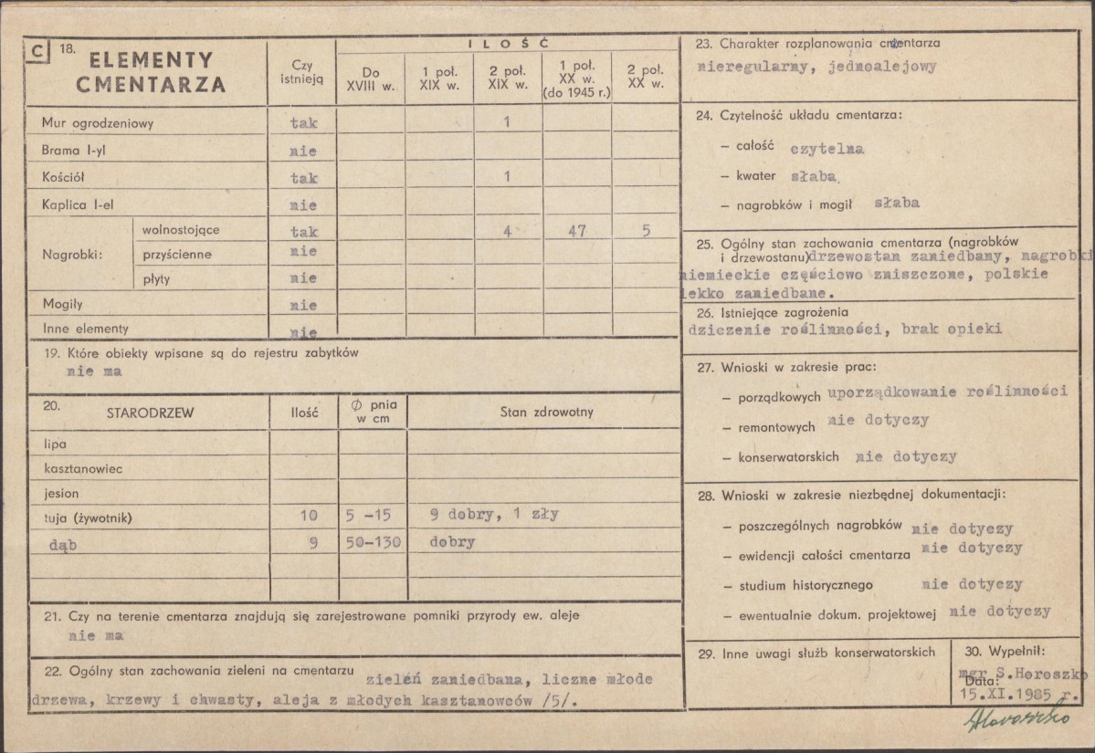 Karta cmentarza, skan nr 2
