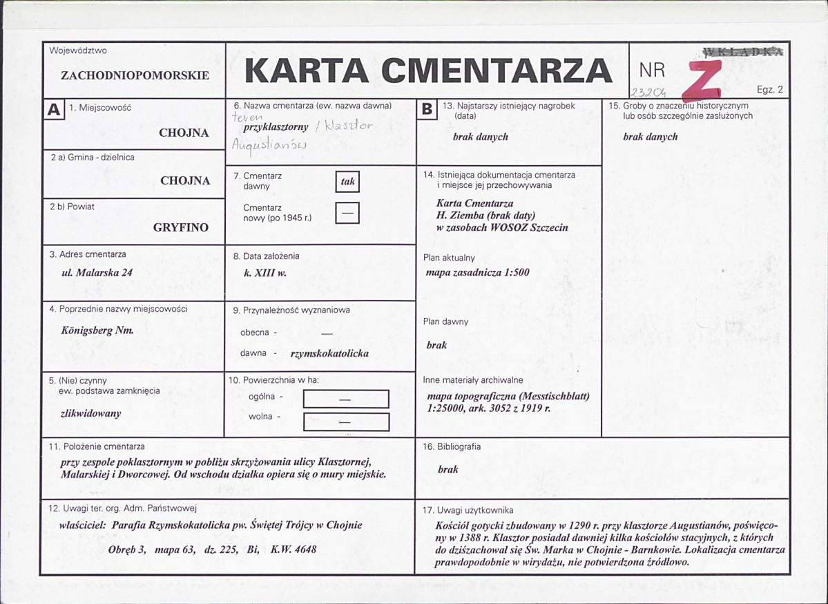Karta cmentarza, skan nr 1