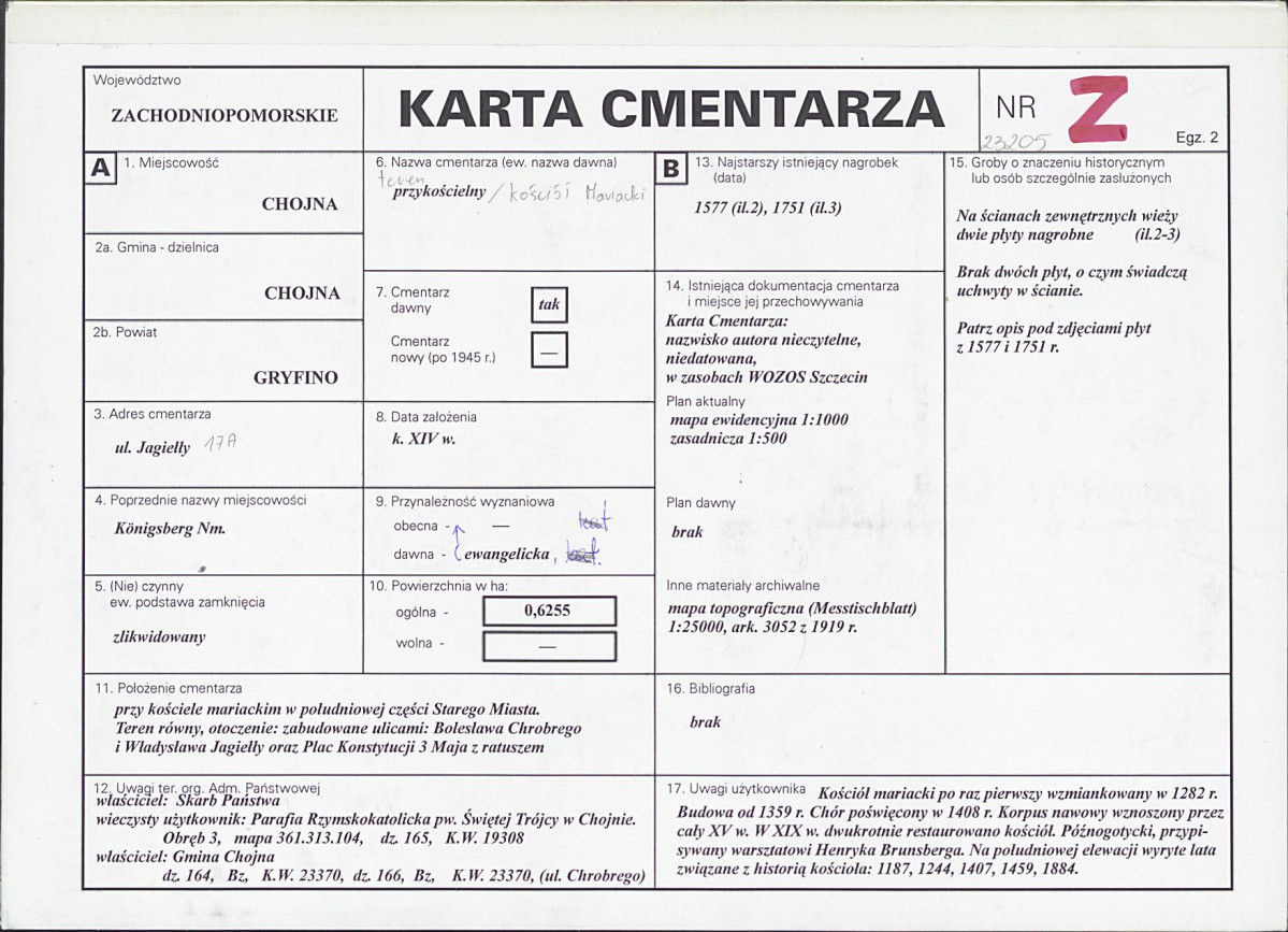 Karta cmentarza, skan nr 1