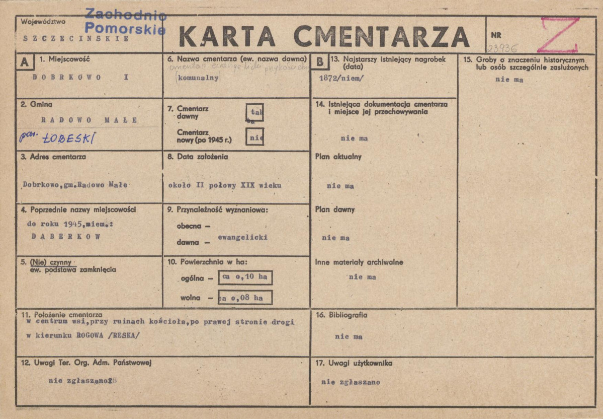 Karta cmentarza, skan nr 1