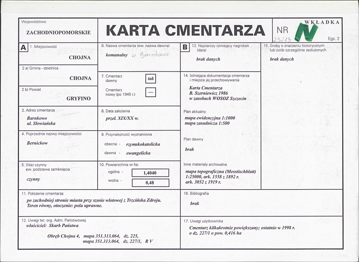 Karta cmentarza, skan nr 1
