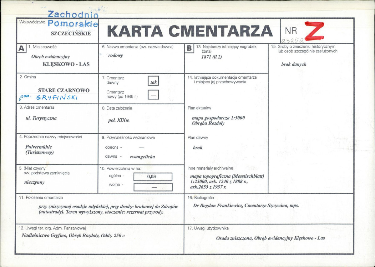 Karta cmentarza, skan nr 1