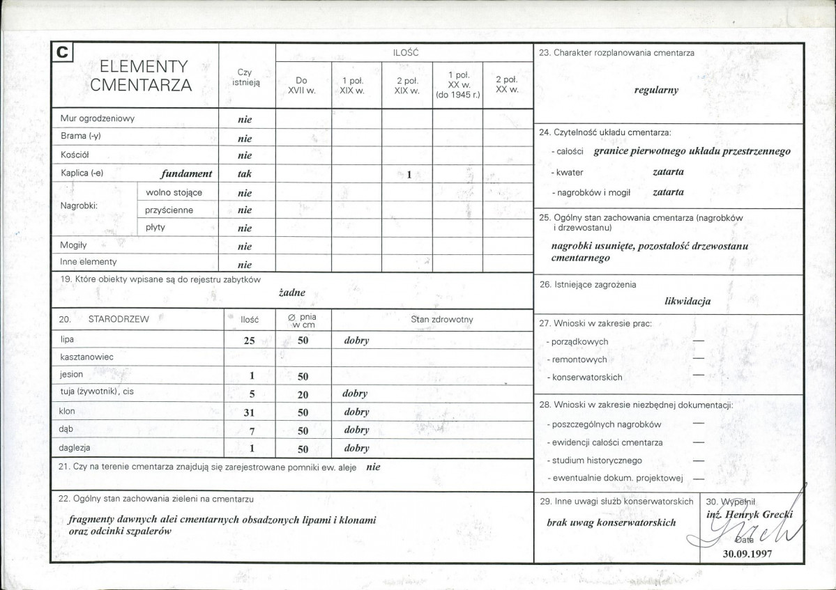 KC - Karta cmentarza, skan nr 2