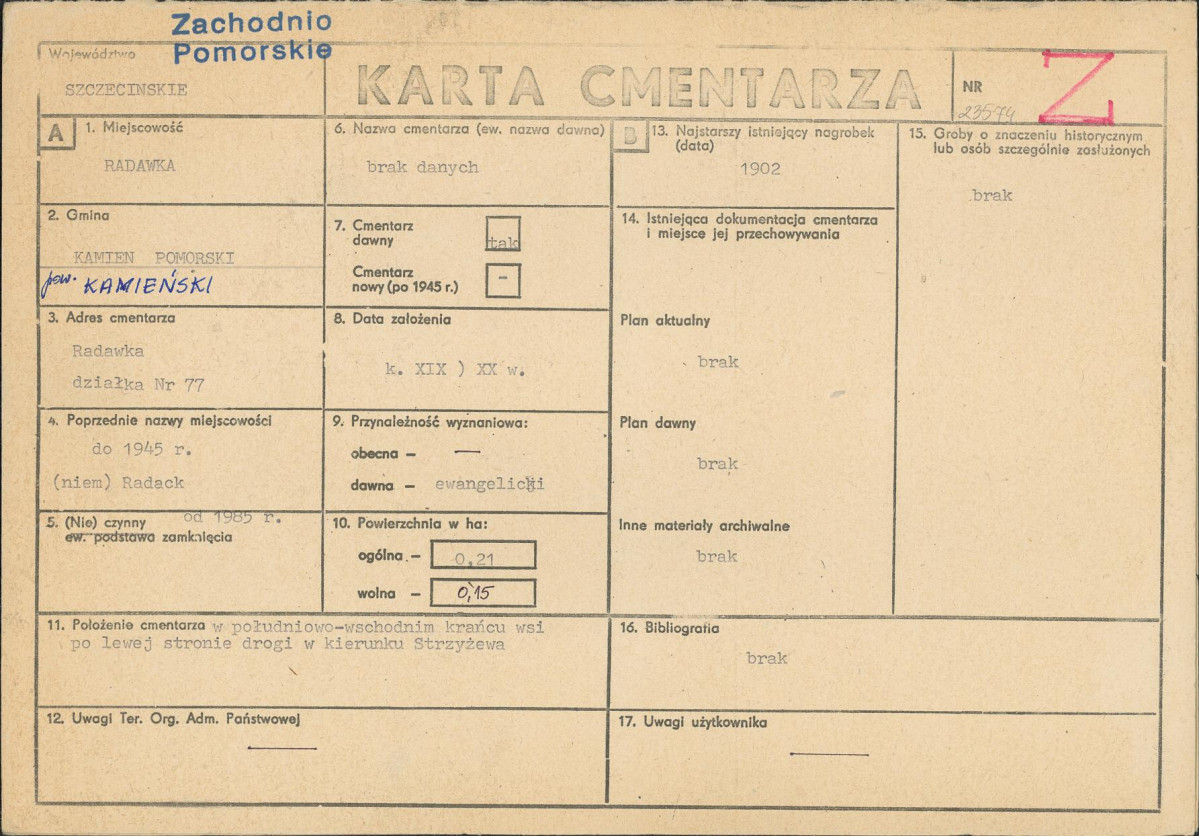 Karta cmentarza, skan nr 1