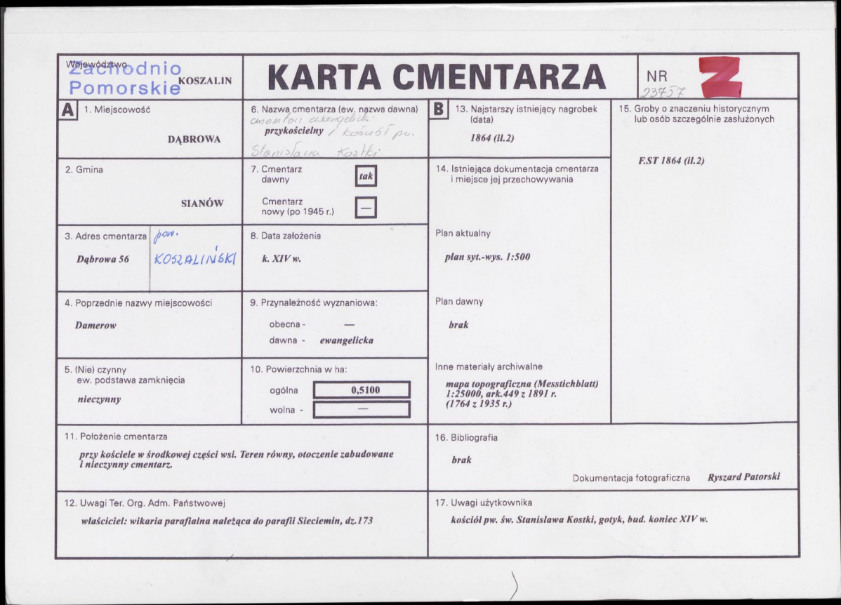Karta cmentarza, skan nr 1