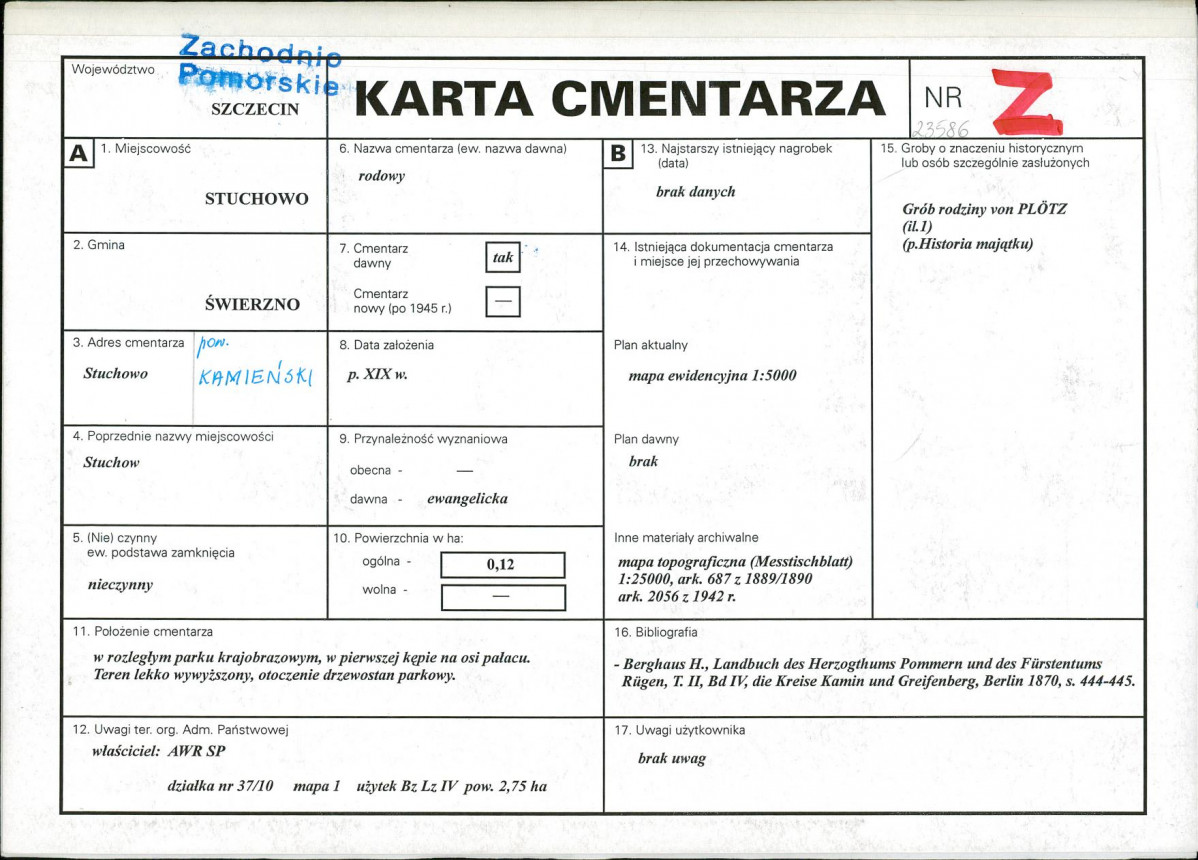 Karta cmentarza, skan nr 1