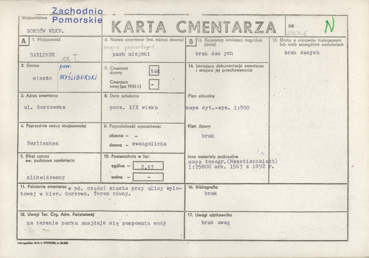 Karta cmentarza, skan nr 1