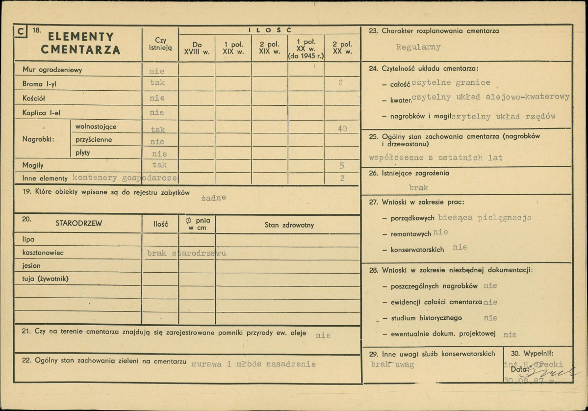 Karta cmentarza, skan nr 2