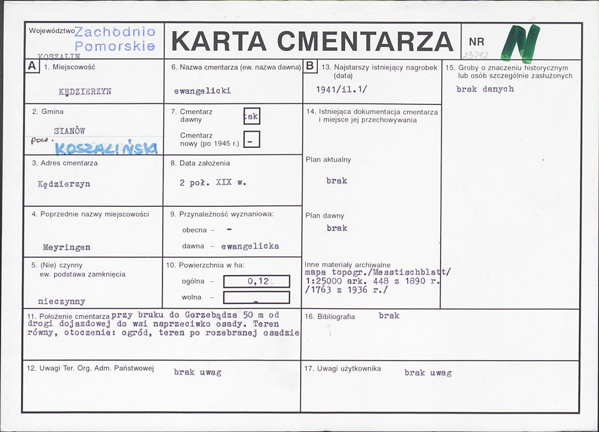 Karta cmentarza, skan nr 1