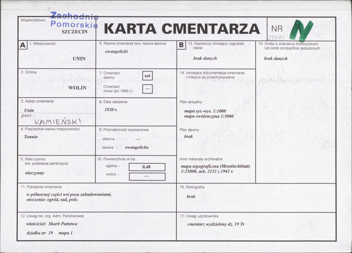 Karta cmentarza, skan nr 1