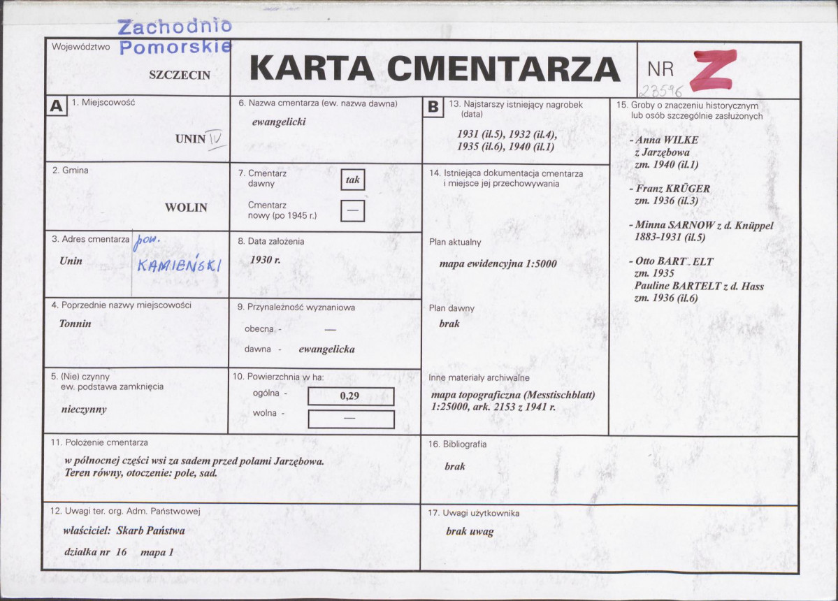 Karta cmentarza, skan nr 1