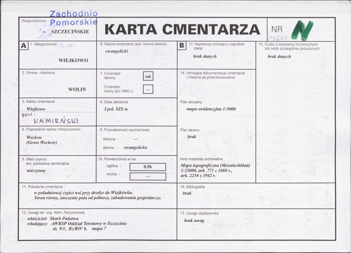 Karta cmentarza, skan nr 1
