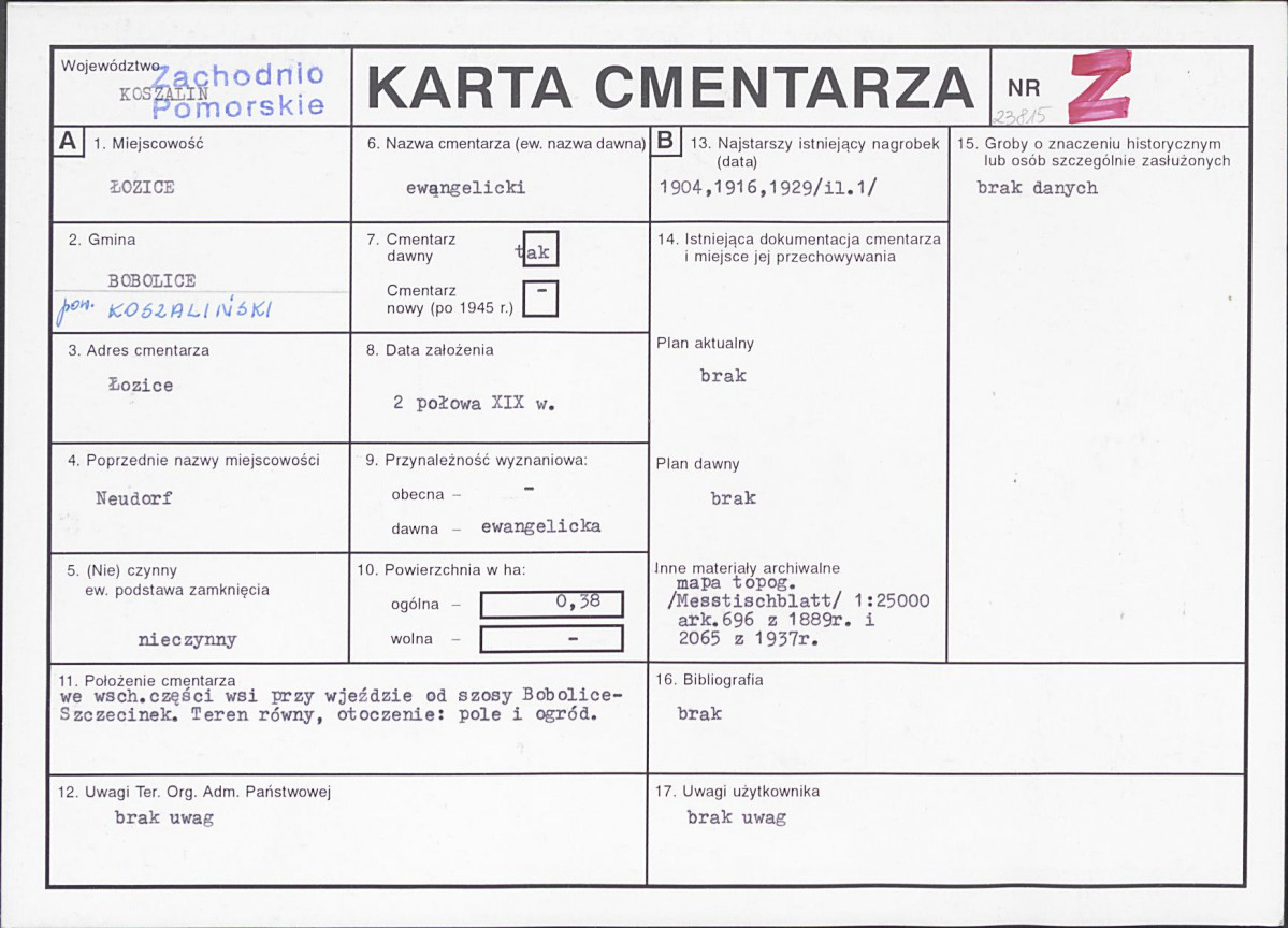 Karta cmentarza, skan nr 1