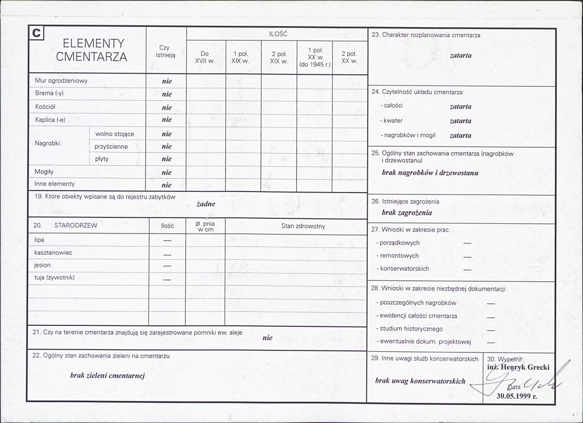 Karta cmentarza, skan nr 2
