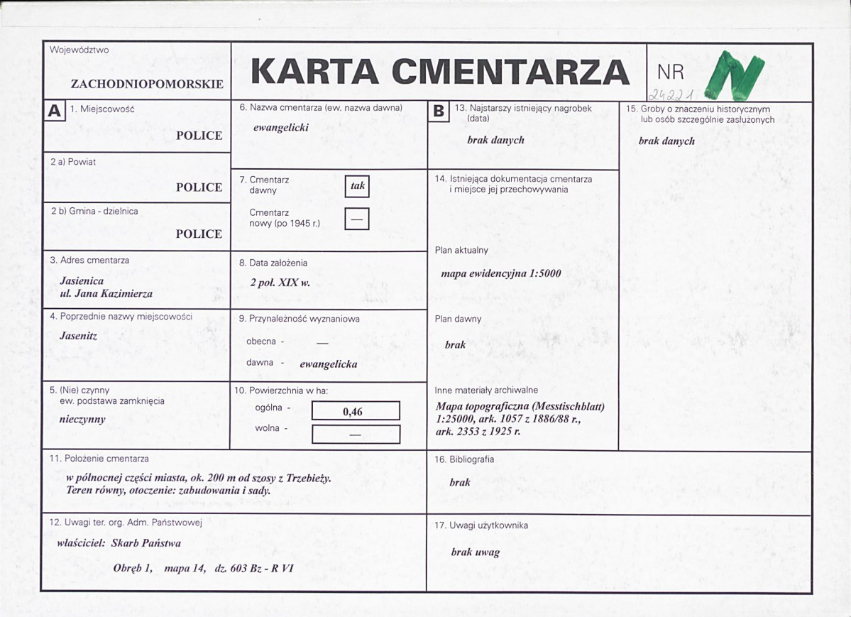 Karta cmentarza, skan nr 1