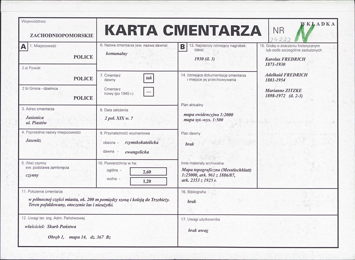 Karta cmentarza, skan nr 1