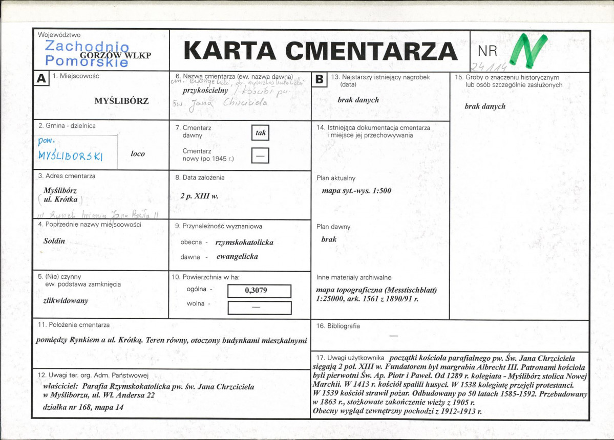 Karta cmentarza, skan nr 1