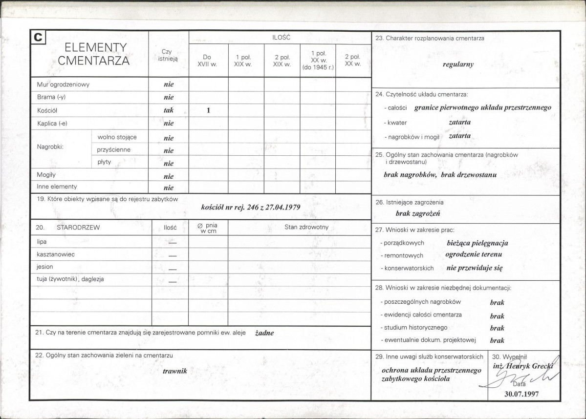 Karta cmentarza, skan nr 2